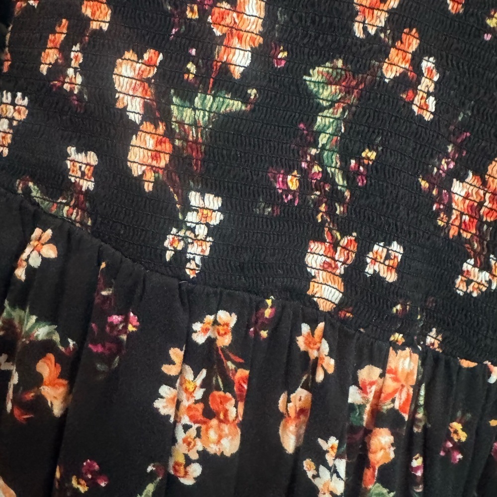 Old Navy Black Floral Midi Dress Size Small - Picture 3 of 4